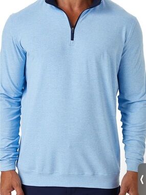 ZIRE Light Blue Men's Quarter-Zip Golf Pullover Shirt